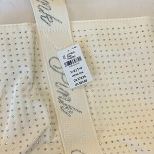 Victoria's Secret Pink White Bling Tote Bag Weekender Travel Rhinestone